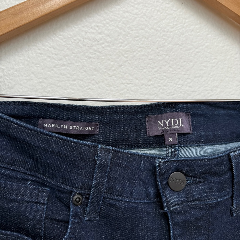 NYDJ Marilyn Straight Jeans Dark Wash Size 8 - Picture 3 of 5